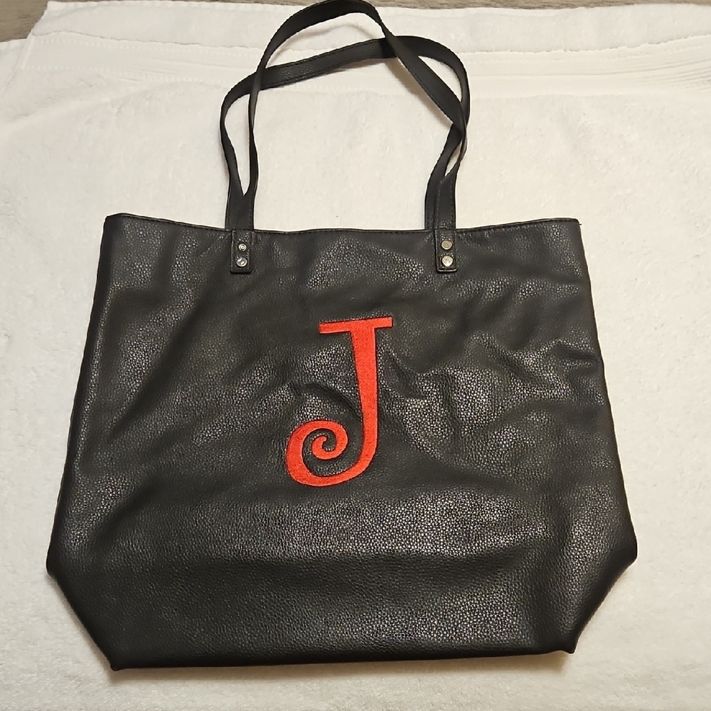 Thirty-One Black and Red Tote Bag Spacious Design